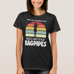 Mens This Grandpa Really Loves To Play Bagpipes Ba T-Shirt