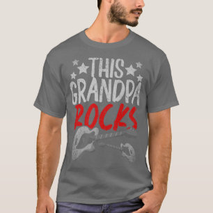 Mens This Grandpa Rocks Bass Guitarist Music Bassi T-Shirt
