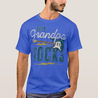 Mens This Grandpa Rocks Bassist Fathers Day Music  T-Shirt