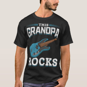 Mens This Grandpa Rocks Retired Bassist Retirement T-Shirt