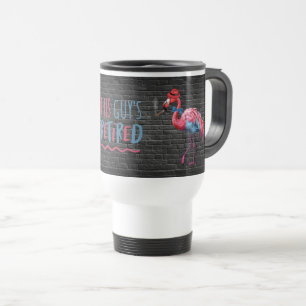 Men's THIS GUY'S RETIRED Cool Dapper Flamingo Travel Mug