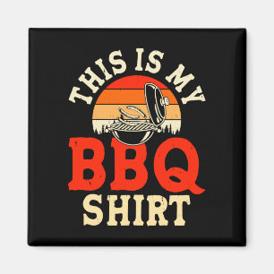 Mens this is bbq shirt grill master fathers day magnet