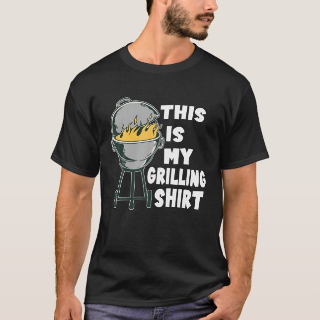 Mens This Is My Grilling Funny BBQ Grill Dad T-Shirt (Front)
