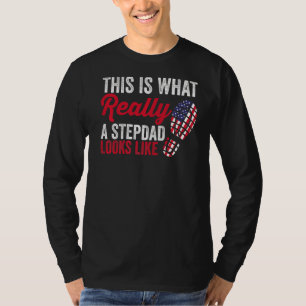 Mens This Is What Really A Bonus Dad American Flag T-Shirt