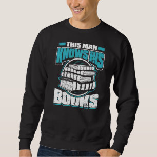 Mens This Man Knows His Books  Bookworm Avid Reade Sweatshirt
