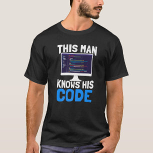 Mens This Man Knows His Code Developer Software P T-Shirt