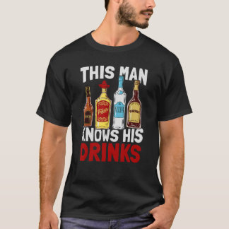 Mens This Man Knows His Drinks Barmaid Barman Ba T-Shirt