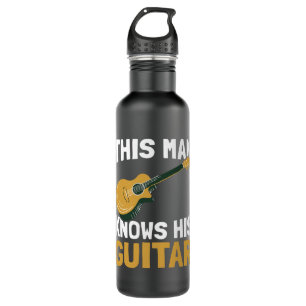 Mens This Man Knows His Guitar Player Musician 710 Ml Water Bottle