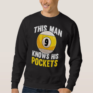 Mens This Man Knows His Pockets Billard 8 Ball Ma Sweatshirt