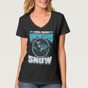 Mens This Man Knows His Snow  Skier Ski Mountains  T-Shirt