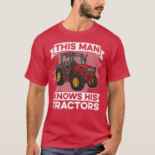Mens This Man Knows His Tractors Farm Farmer Farm T-Shirt