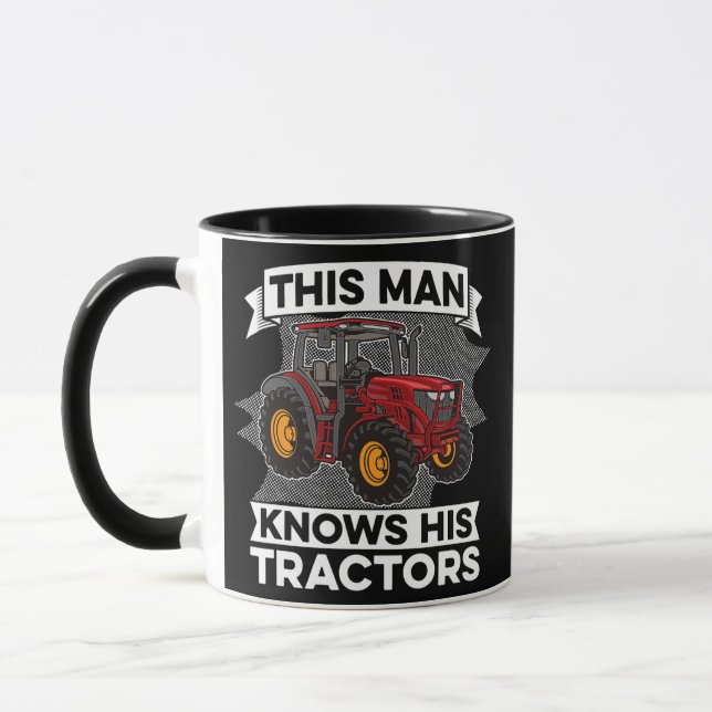 Mens This Man Knows His Tractors Farm Farmer Mug (Left)
