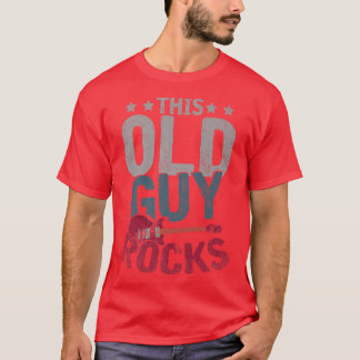 Mens This Old Guy Rocks Music Guitarist Musician F T-Shirt