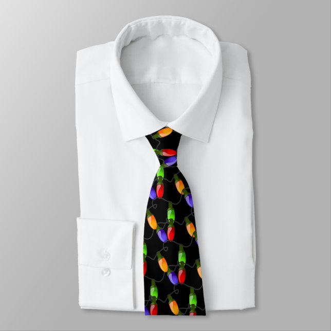 Men's Tie-Christmas Lights Tie (Tied)