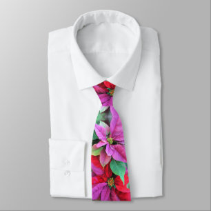 Men's Tie Christmas Poinsettias