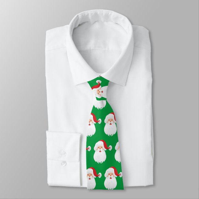 Men's Tie-Christmas Santa Tie (Tied)