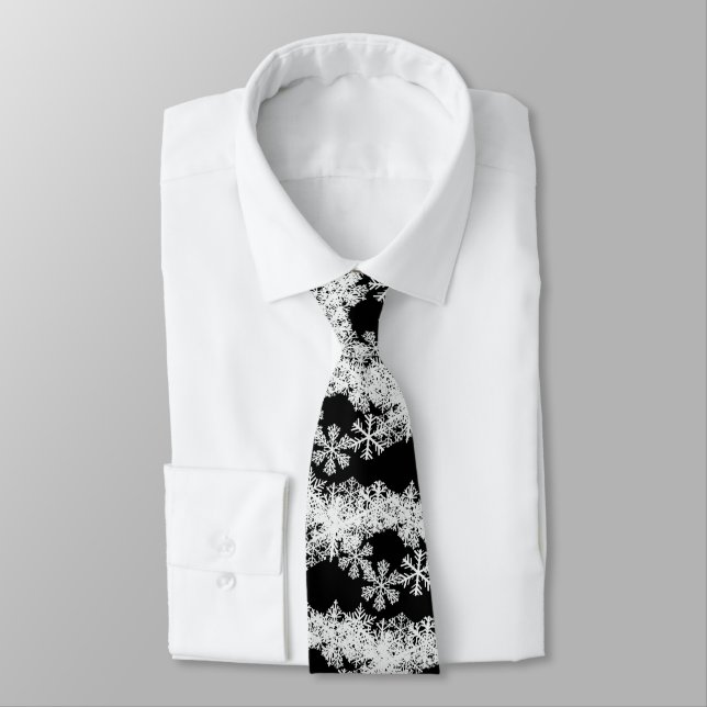 Men's Tie-Christmas Snowflakes Tie (Tied)