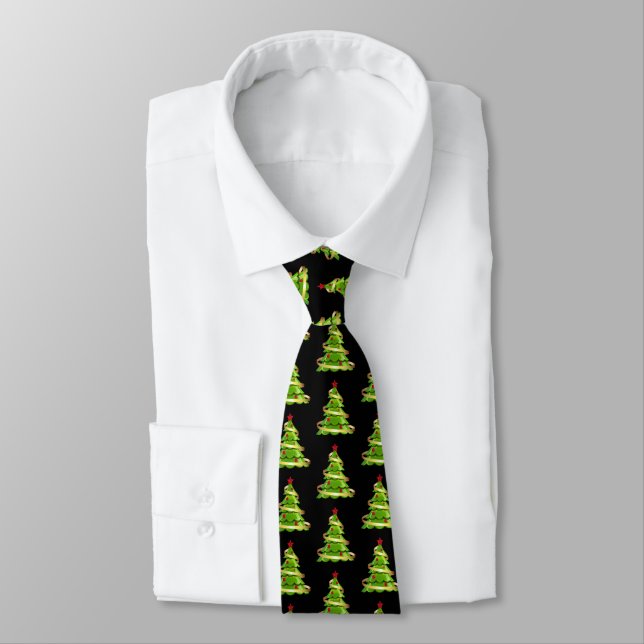 Men's Tie-Christmas Tree Tie (Tied)