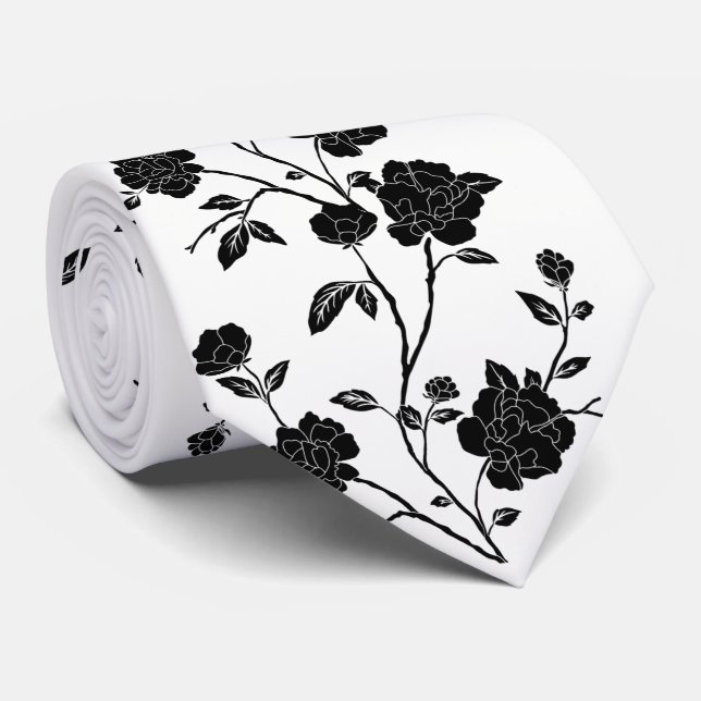 Mens Tie Floral (Rolled)