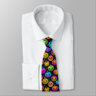 Men's Tie-Halloween Pumpkins Tie