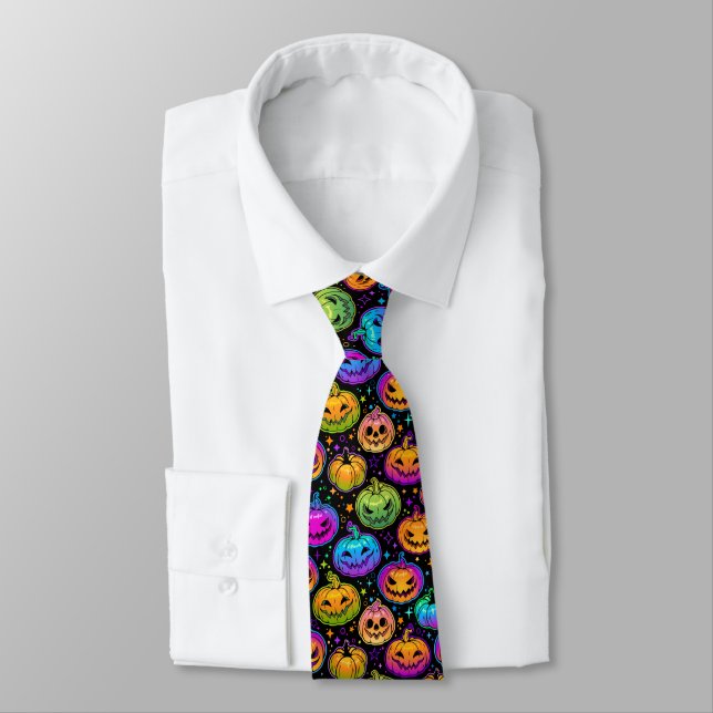 Men's Tie-Halloween Pumpkins    Tie (Tied)