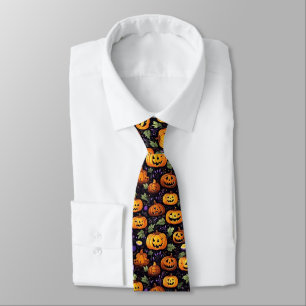 Men's Tie-Halloween Pumpkins Tie