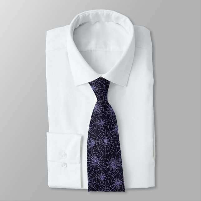 Men's Tie-Halloween Spider Webs Tie (Tied)