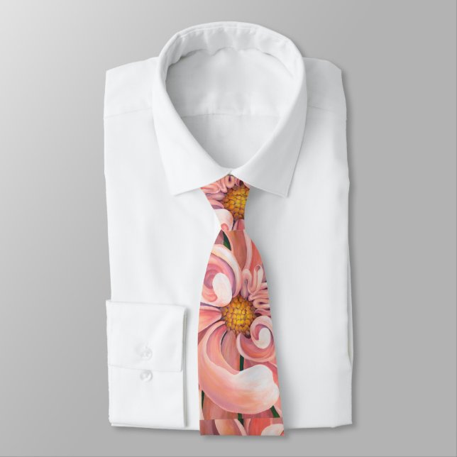 Men's Tie Peachy Dahlia (Tied)