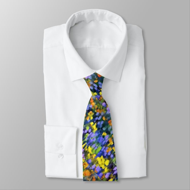 Men's Tie - Texas Bluebonnets & Poppies (Tied)