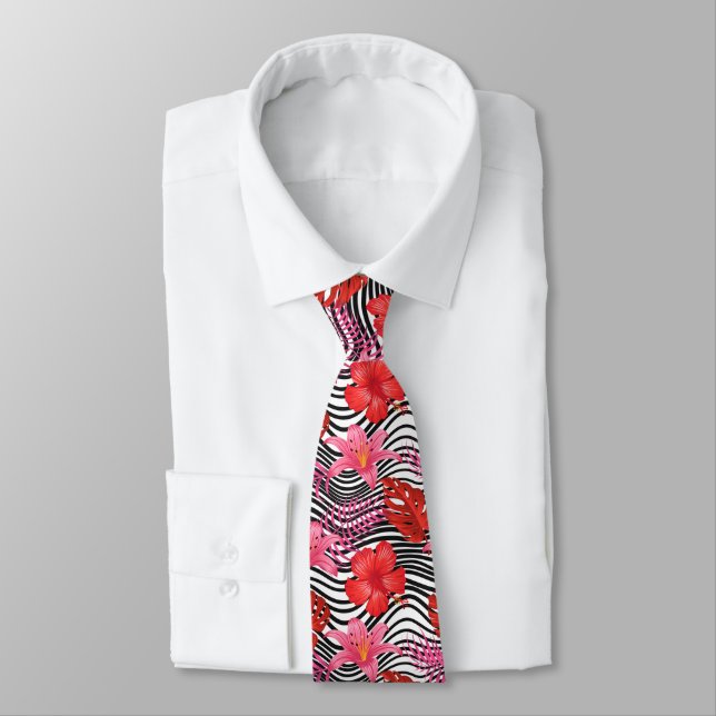Men's Tie Tropical Palms Floral (Tied)