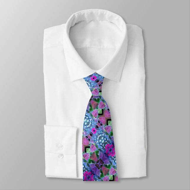 Men's Tie Ultra Violet Flower (Tied)