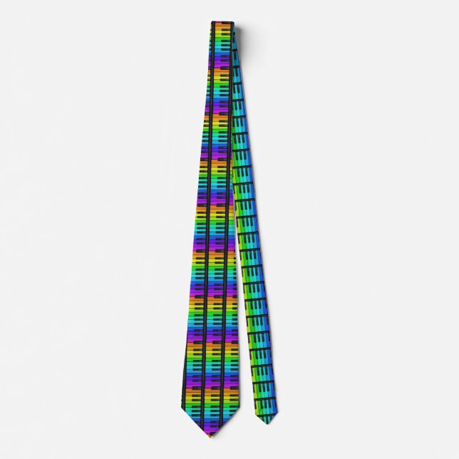 Men's tie w/Colourful piano keys (Front)