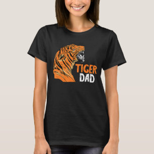 Mens Tiger Dad Zookeeper Growling Bengal Tiger Afr T-Shirt