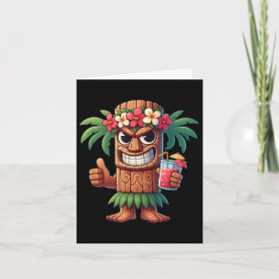 Mens Tiki Shirt Man Hawaiian Summer Tropical Luau  Card