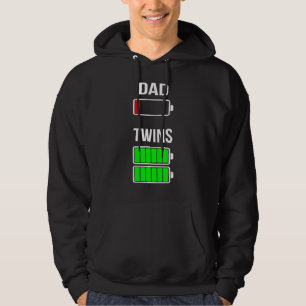 Mens Tired Dad Low Battery Twins Full Charge Dadd Hoodie