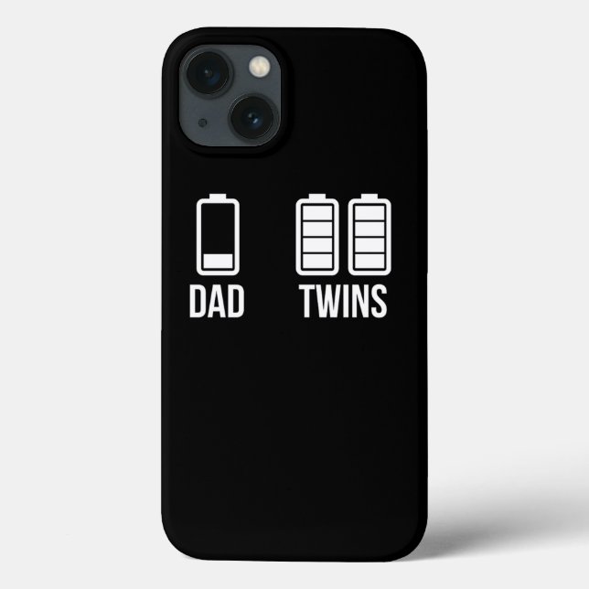 Mens Tired Dad Low battery Twins Full Charge funny Case-Mate iPhone Case (Back)