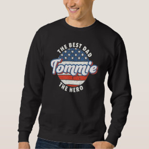 Mens Tommie Best Dad Hero US Flag Personalised Fat Sweatshirt