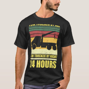 Mens Tow Trucker Driver  Hooking Vehicle Towing T-Shirt