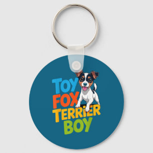 Mens toy fox terrier boy cartoon small amertoy pet key ring