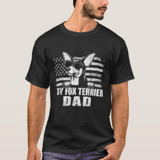 Mens Toy Fox Terrier Dad Cool Vintage Retro Proud  T-Shirt