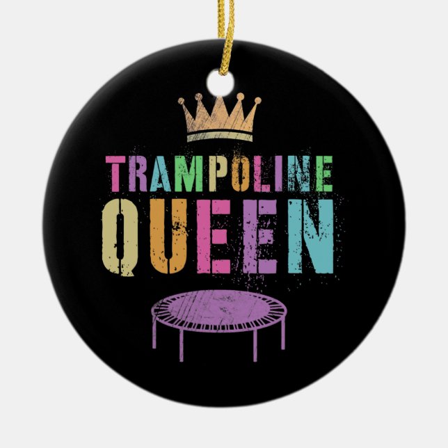 Mens TRAMPOLINE QUEEN Gymnastics Team Gymnast Ceramic Tree Decoration (Front)