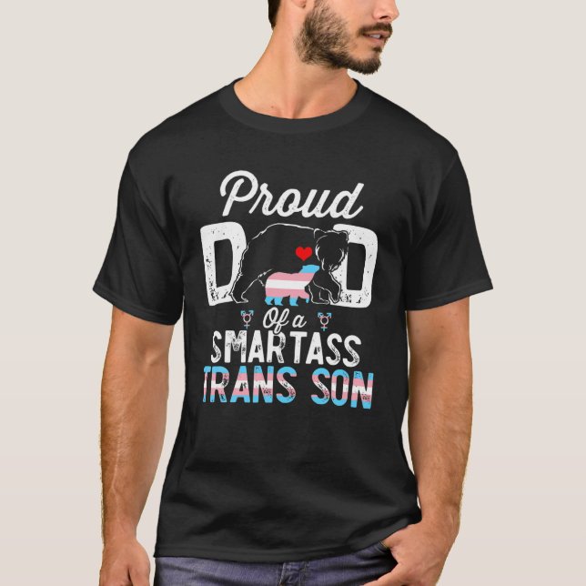 Mens Trans Papa Bear Proud Dad Proud Ally Trans So T-Shirt (Front)