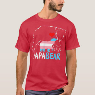 Mens Trans Papa Bear Proud Dad Rainbow Transgender T-Shirt