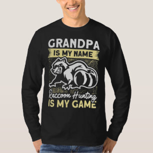 Mens Trap Hunting Grandpa Coon Hunter Racoon Hunt T-Shirt