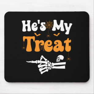Mens treat skeleton couples matching couple mouse mat