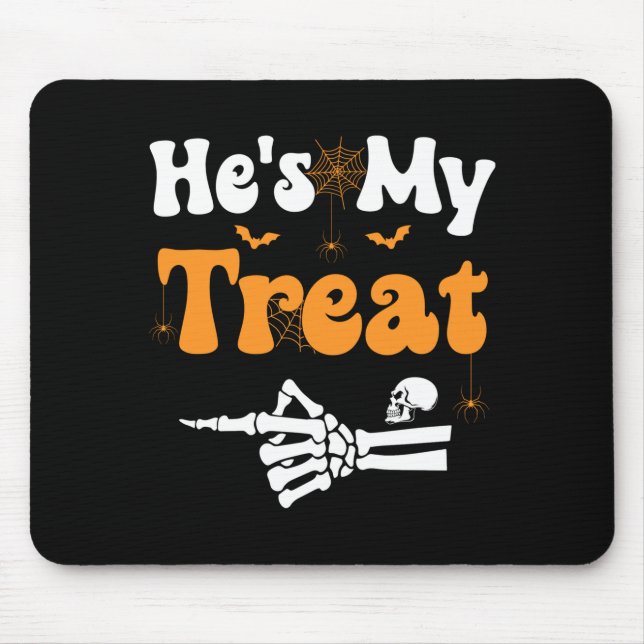 Mens treat skeleton couples matching couple mouse mat (Front)
