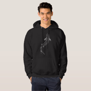 MENS -TRIBAL STURGEON FISH -SWIMMING STURGEON HOODIE