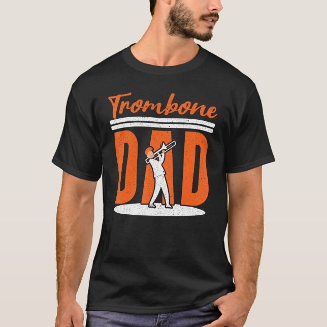 Mens Trombone Dad Trombonist Musician Instrumental T-Shirt (Front)