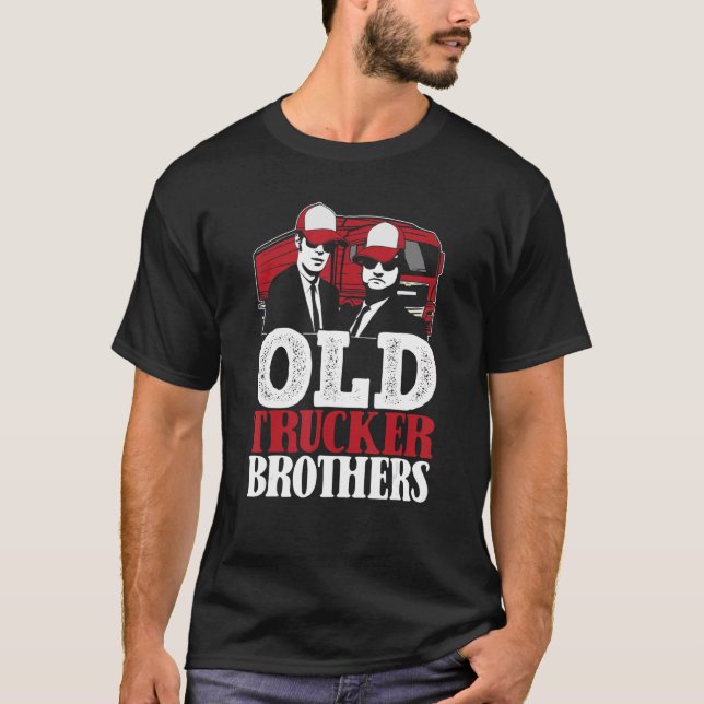 Mens Truck Driver Brother Trucking   Big Rig Old M T-Shirt (Front)