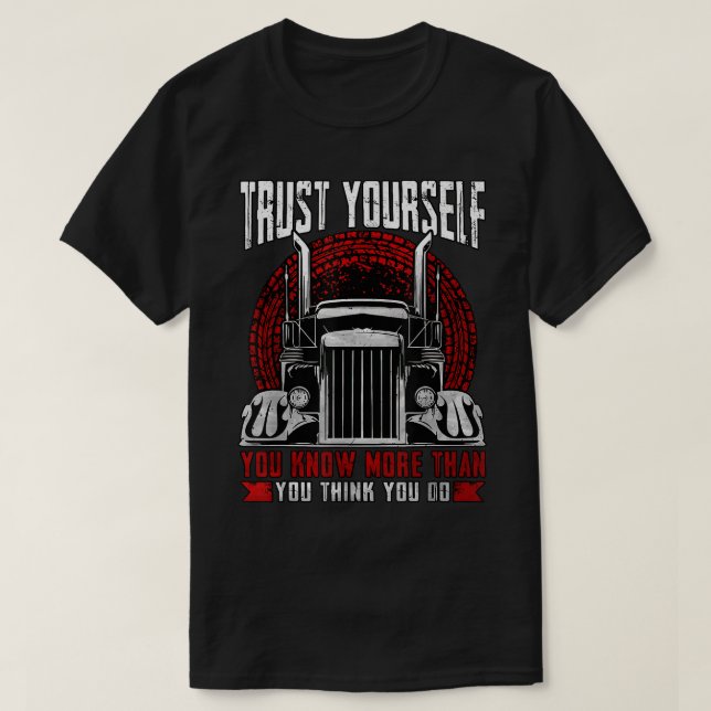 Mens Truck Fear He's Always In Your Rearview Mirro T-Shirt (Design Front)